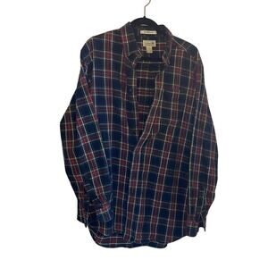 L.L. Bean Plaid Flannel Shirt Traditional Fit Size L Tall 100% Cotton